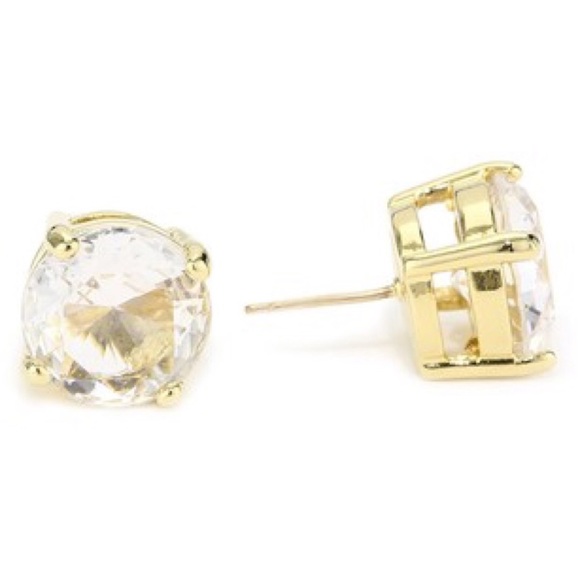 kate spade Jewelry - ♠️Kate Spade♠️ Clear Gold Gumdrop Stud Earrings